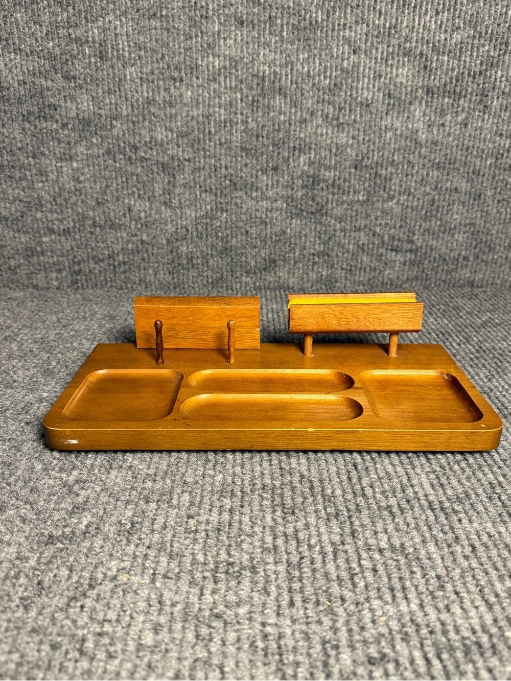 Vintage Mid-Century Wooden Valet Tray, Dresser, or Desk Organizer Tray